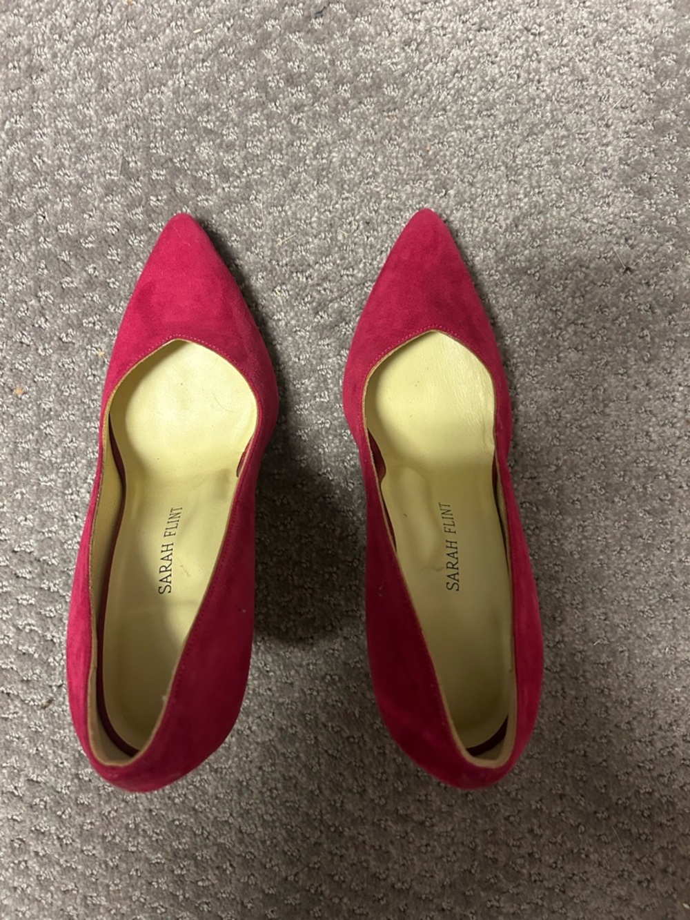 Sarah Flint Hot Pink Suede Pointed-Toe Flats